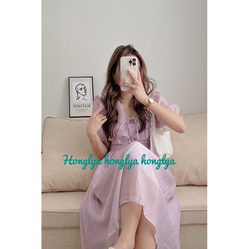 Đầm nàng thơ xốp nhăn mềm mịn 2 lớp