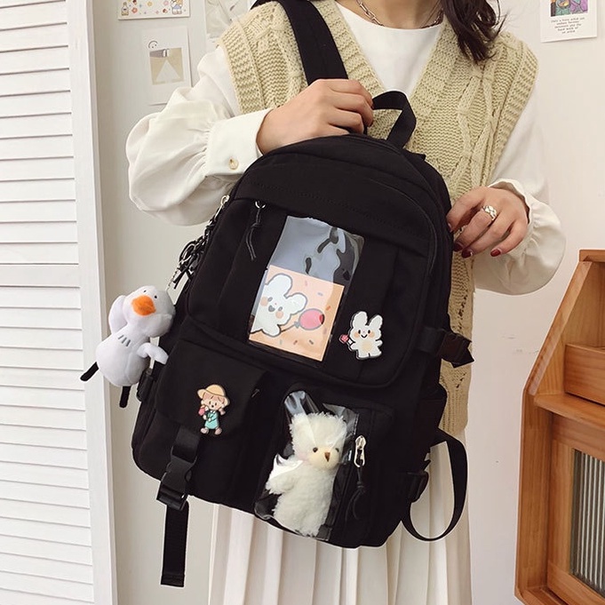 Balo ulzzang thời trang chống nước mèo cute baby ( tặng kèm sticker )