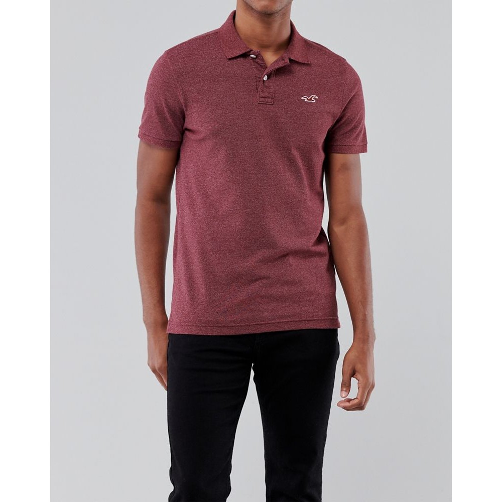 Áo thun nam Hollister HOL-PO235 Stretch Polo Heather burgundy
