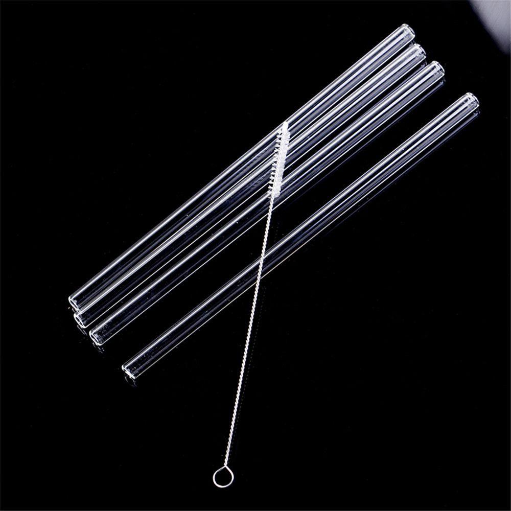 SUYO Set 4 Ống Hút Thủy Tinh Có Cọ Vệ Sinh Tiện Lợi