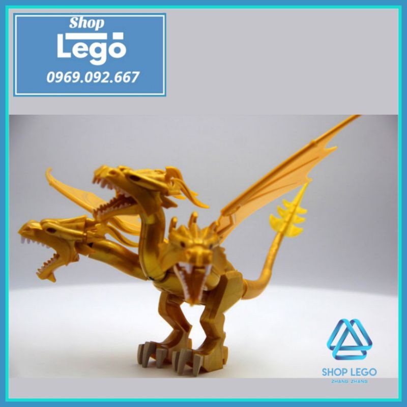 [26 cm] Xếp hình King Ghidorah, quái vật ngoài không gian Godzilla: King Of The Monsters Lego Minifigures PRCK GXL050