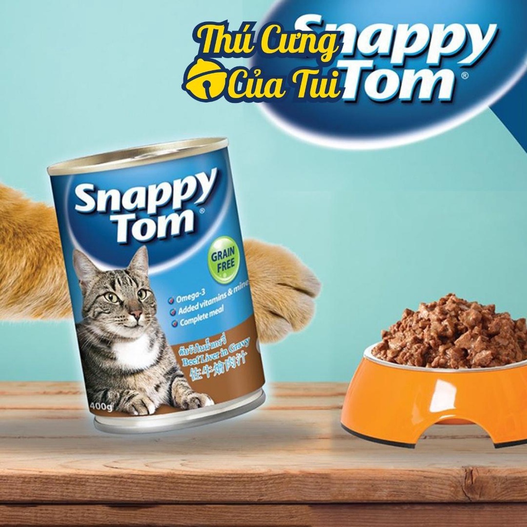 Thức Ăn Pate Snappy Tom Dinh Dưỡng Cho Mèo Lớn Dạng Lon 400g - Thú Cưng Của Tui