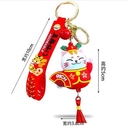 Mới Móc Khóa Hình Chú Mèo May Mắn Đáng Yêu