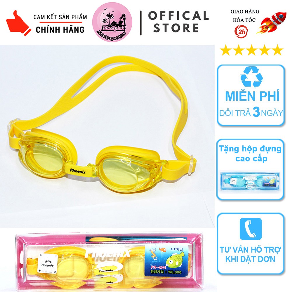 kính bơi phoenix PN506 chính hãng trẻ em và người lớn chống nước chống mờ chống UV Tặng kèm bao đựng và khe mũi thay thế