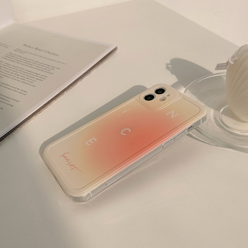 Ốp iphone 11 Ốp điện thoại silicon tpu màu hoàng hôn gradient cho iPhone 11 Pro Max X