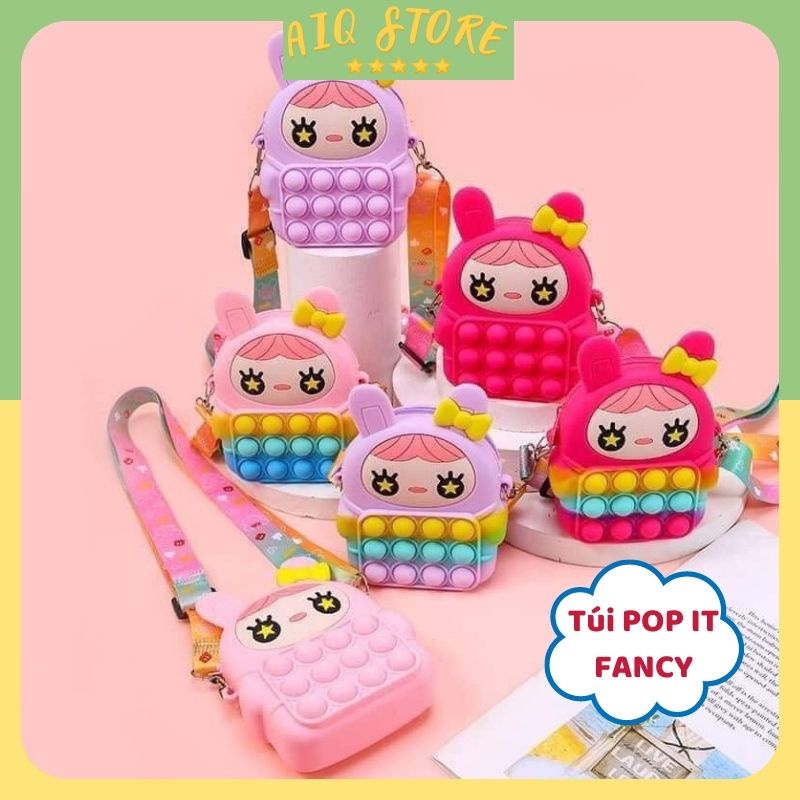 Pop It Bag Túi AIQ Store kiểu đồ chơi nhấn bóp bong bóng giảm căng thẳng, Túi Pop It Fancy mini siêu Cute cho bé