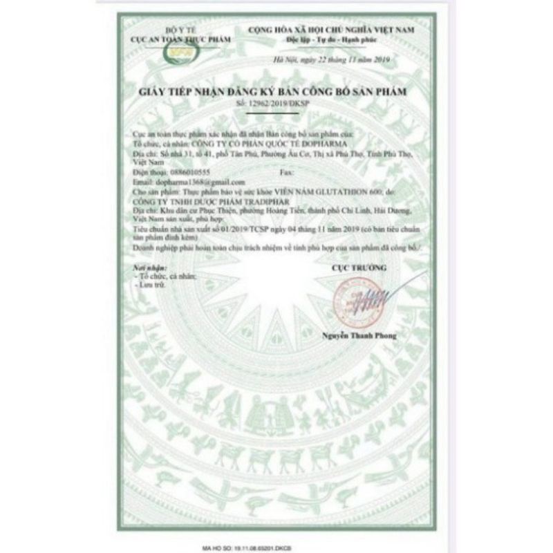 viên  Uống Trắng Da Mờ Nám GLUTATHIONE 600 ĐR LACIR  chính hãng