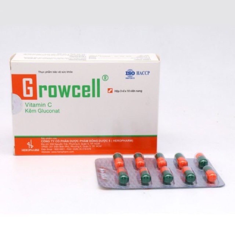 Viên uống Growcell Hộp 30 viên - ngừa mụn, sáng da, tăng đề kháng