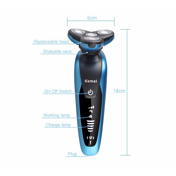 Máy Cạo Râu 3 Trong 1 Kemei 3 Trong 1 Chăm Sóc Da Mặt Dành Cho Nam