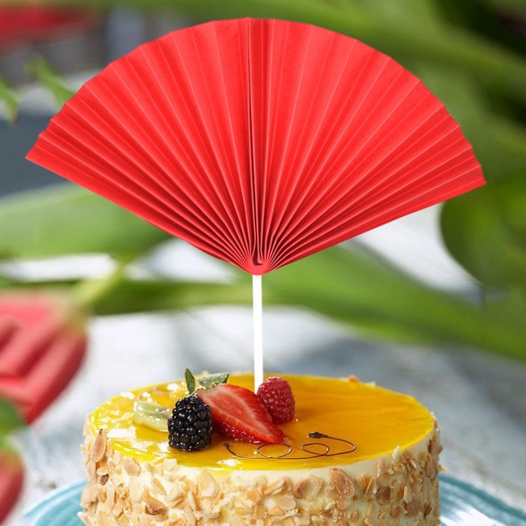 Đồ trang trí bánh kem  thẻ cắm quạt giấy mẫu đẹp