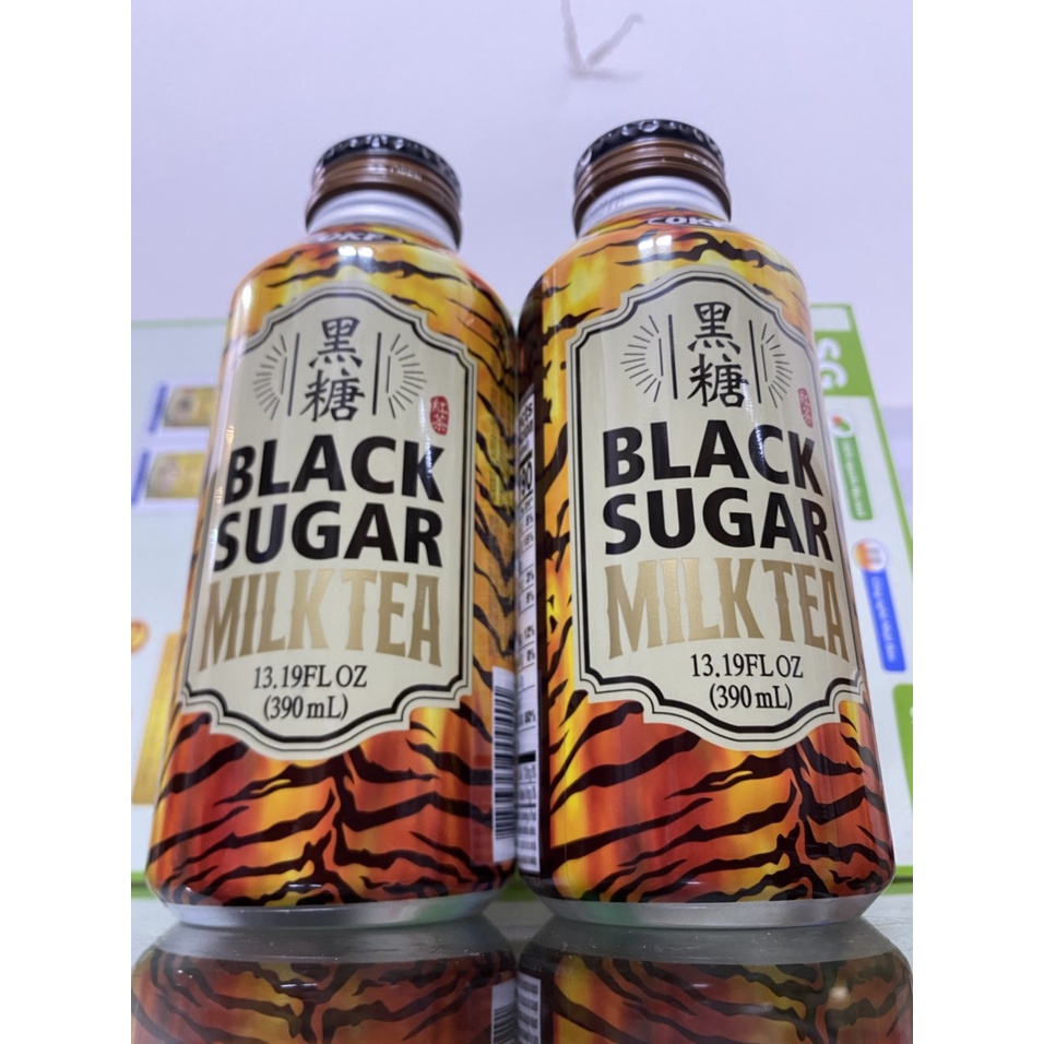Trà Sữa Đường Đen (Black Sugar Milk Tea) Hàn Quốc OKF Chai Nhôm 390ml