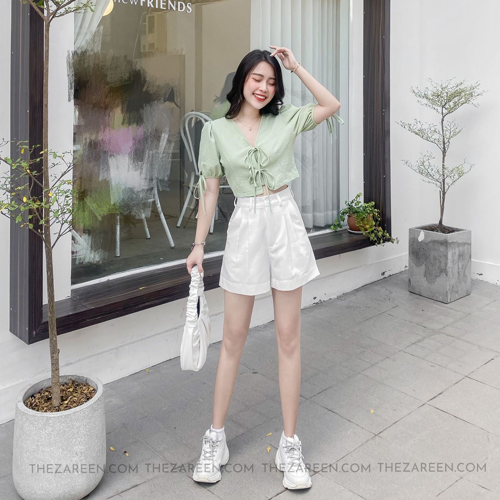 QUẦN SHORT XẾP LY BASIC ZAREEN SHO31 TRẮNG
