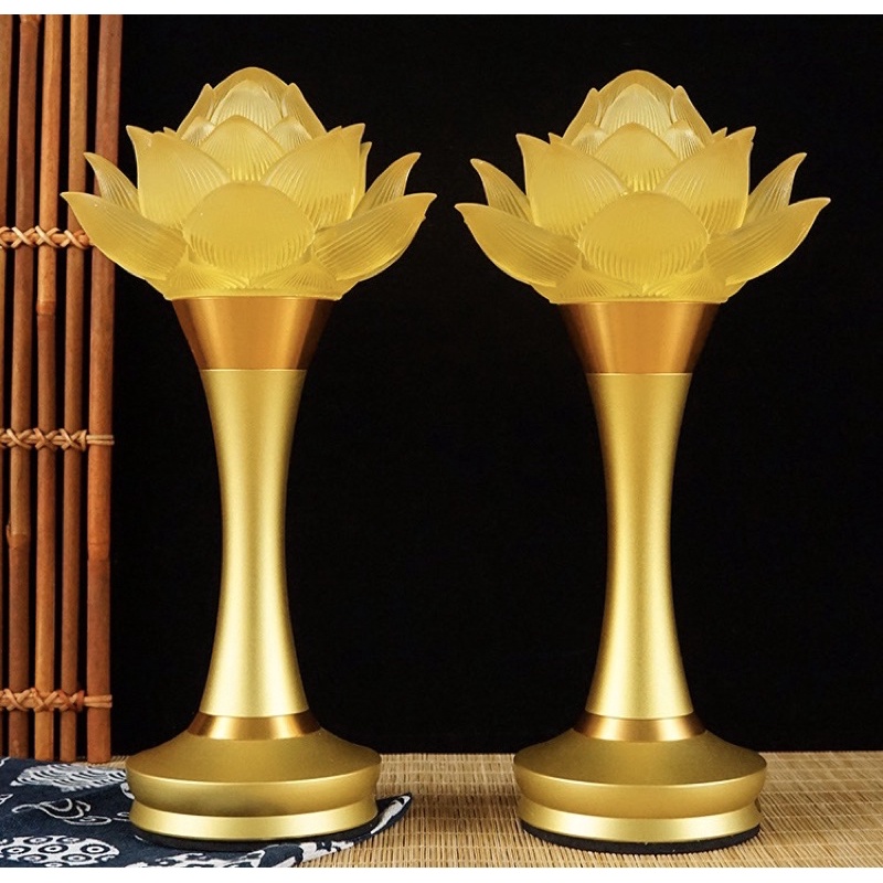 CẶP 2 CÂY ĐÈN LED HOA SEN LƯU LY