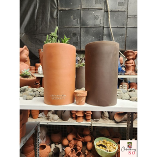 Chậu đất nung - chậu trụ tròn cao miệng 14, cao 24