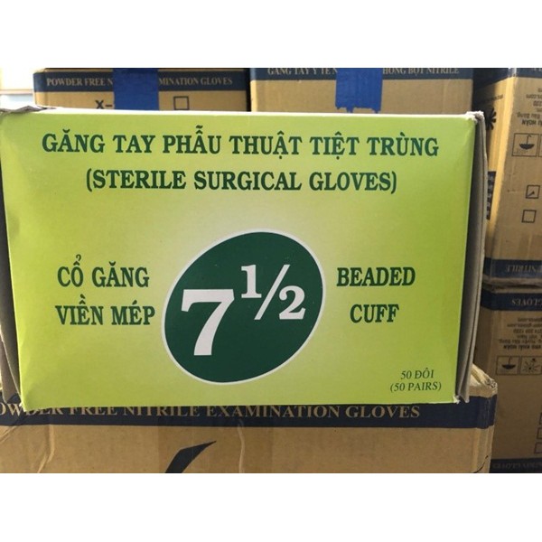 Găng tay tiệt trùng Vglove, mỗi đôi đóng gói riêng 1 bao bì