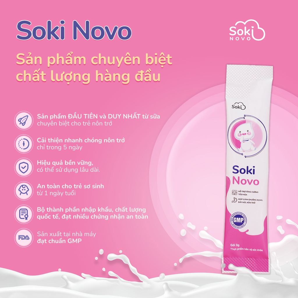 Bộ đôi ngủ ngon tiêu hóa tốt, giảm nôn trớ cho bé Soki Tium (3 hộp) + Soki Novo (1 hộp)