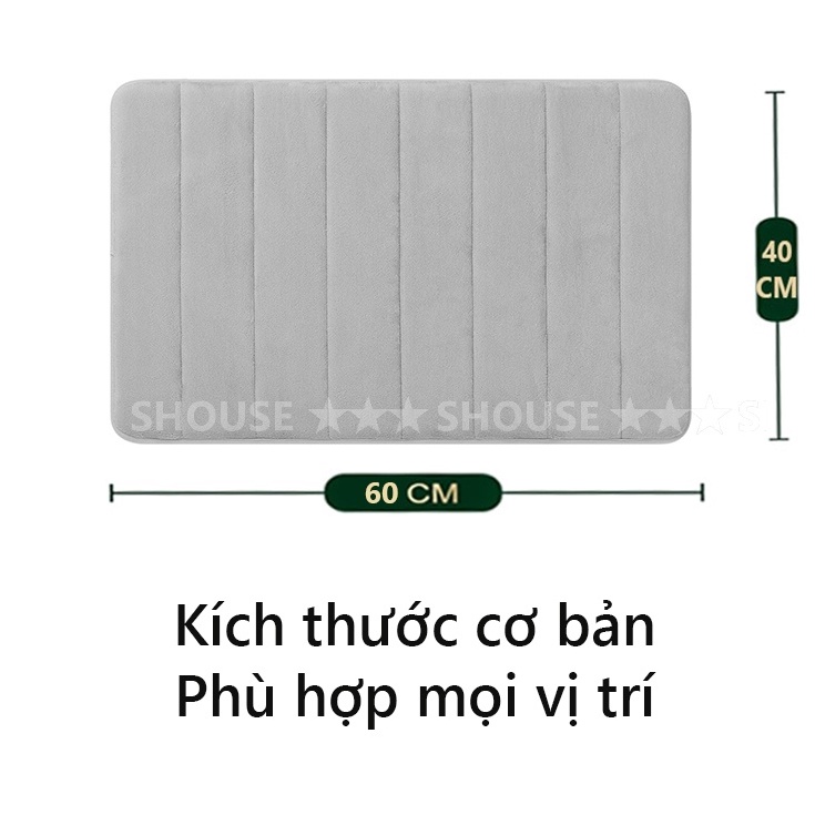 Thảm chùi chân trải sàn phòng tắm KR02 Shouse phòng khách lau chân nhà bếp thấm hút nước đế chống trơn trượt