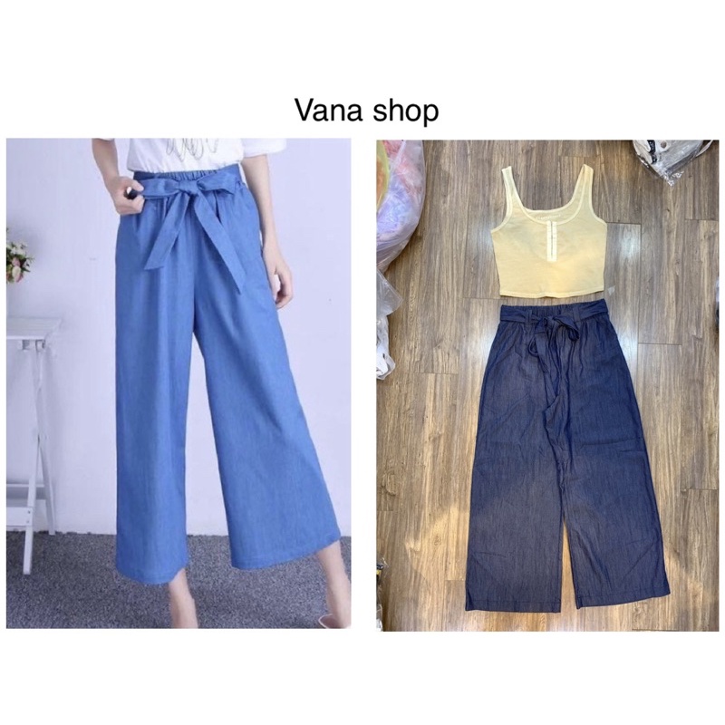 quần culotte vải giả denin đẹp