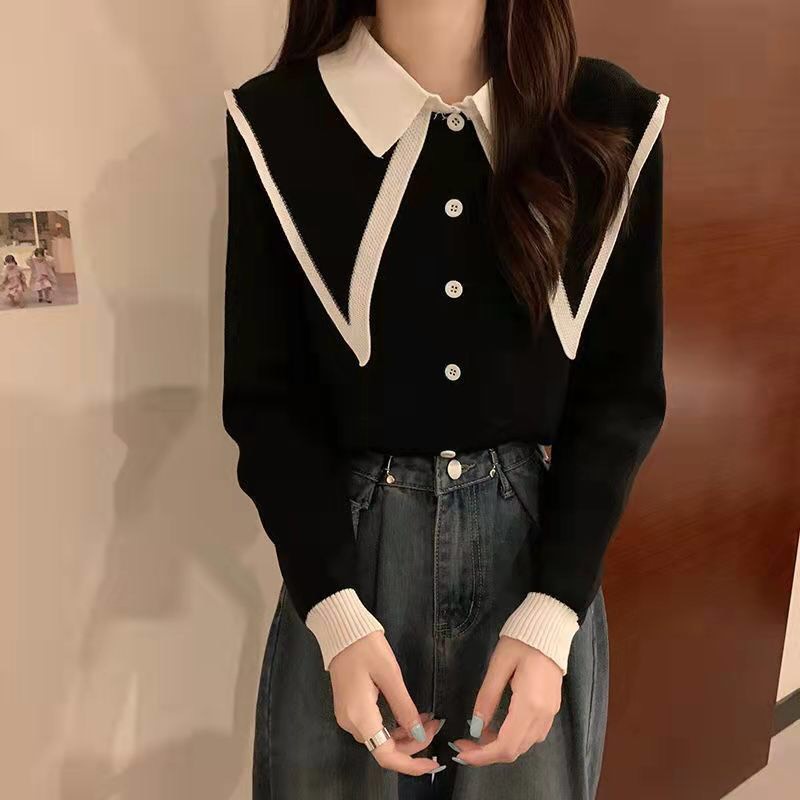 Áo len sơ mi (CÓ SẴN}công sở nữ đẹp kiểu Hàn Quốc,Áo len cổ chữ V sang chảnh Yohamy_officialstore