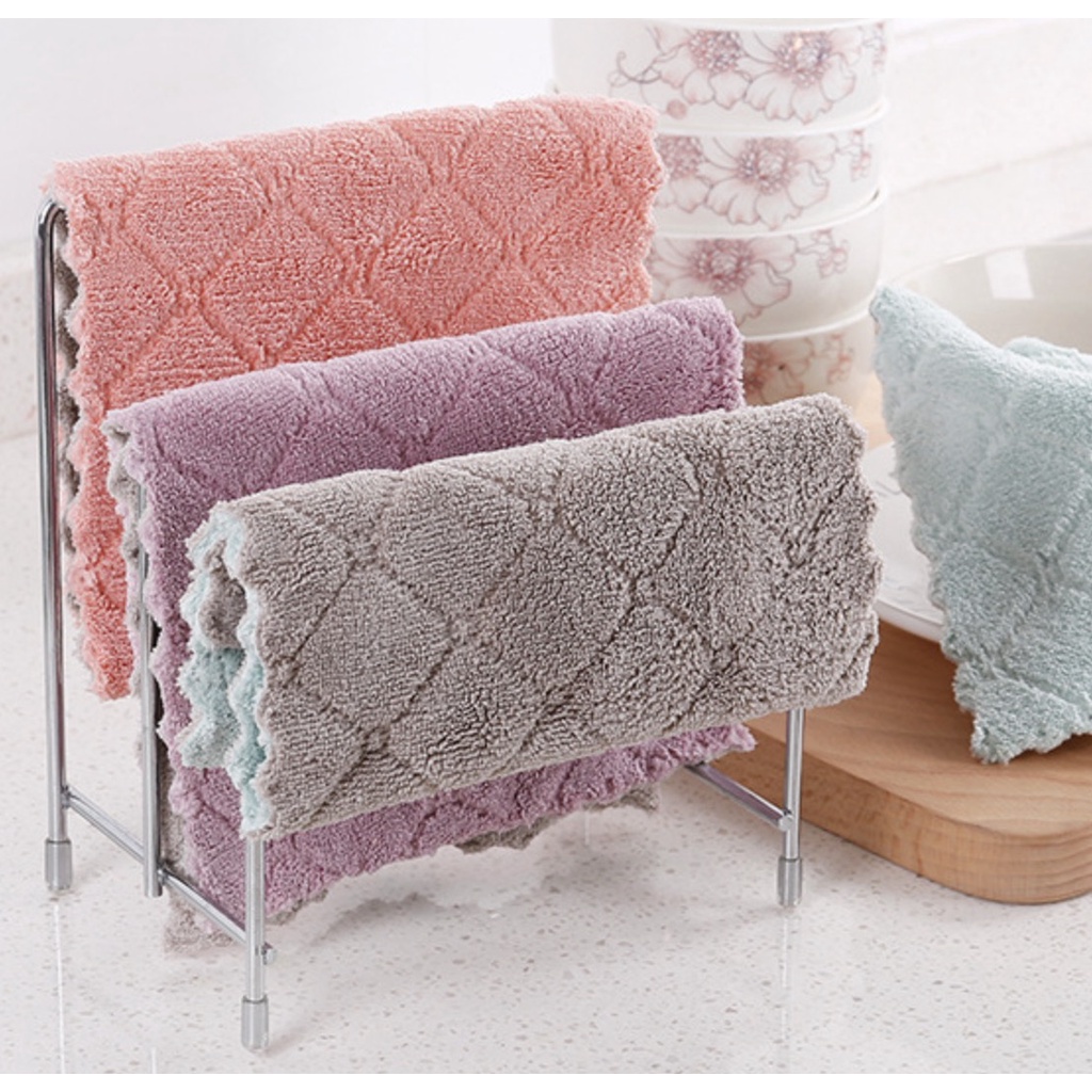 Khăn Lau Tay, lau bếp đa năng 2 mặt siêu thấm nước，Siêu Mềm F009