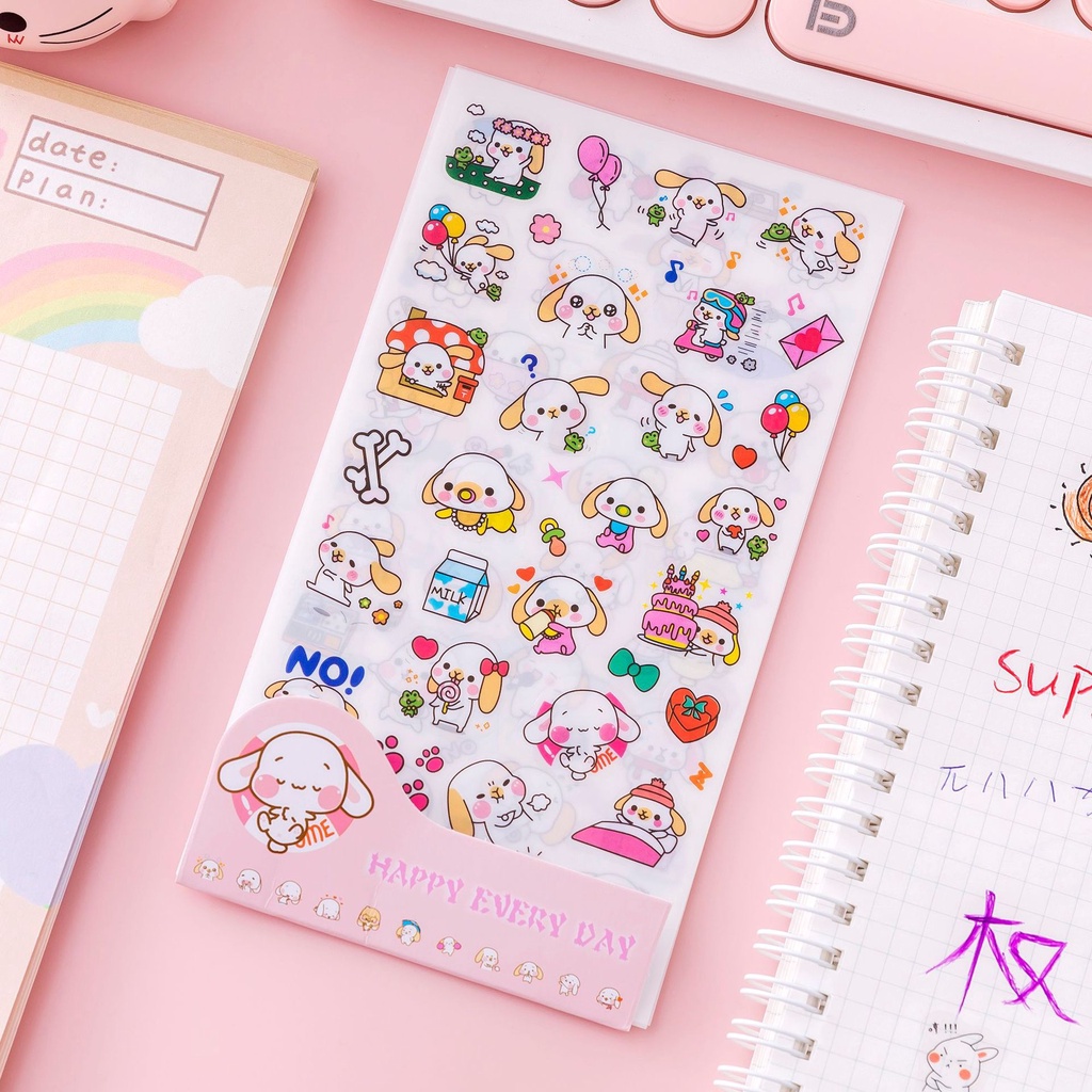 Sticker Cute Dán Sổ Mix Nhiều Mẫu, Set 6 Tấm