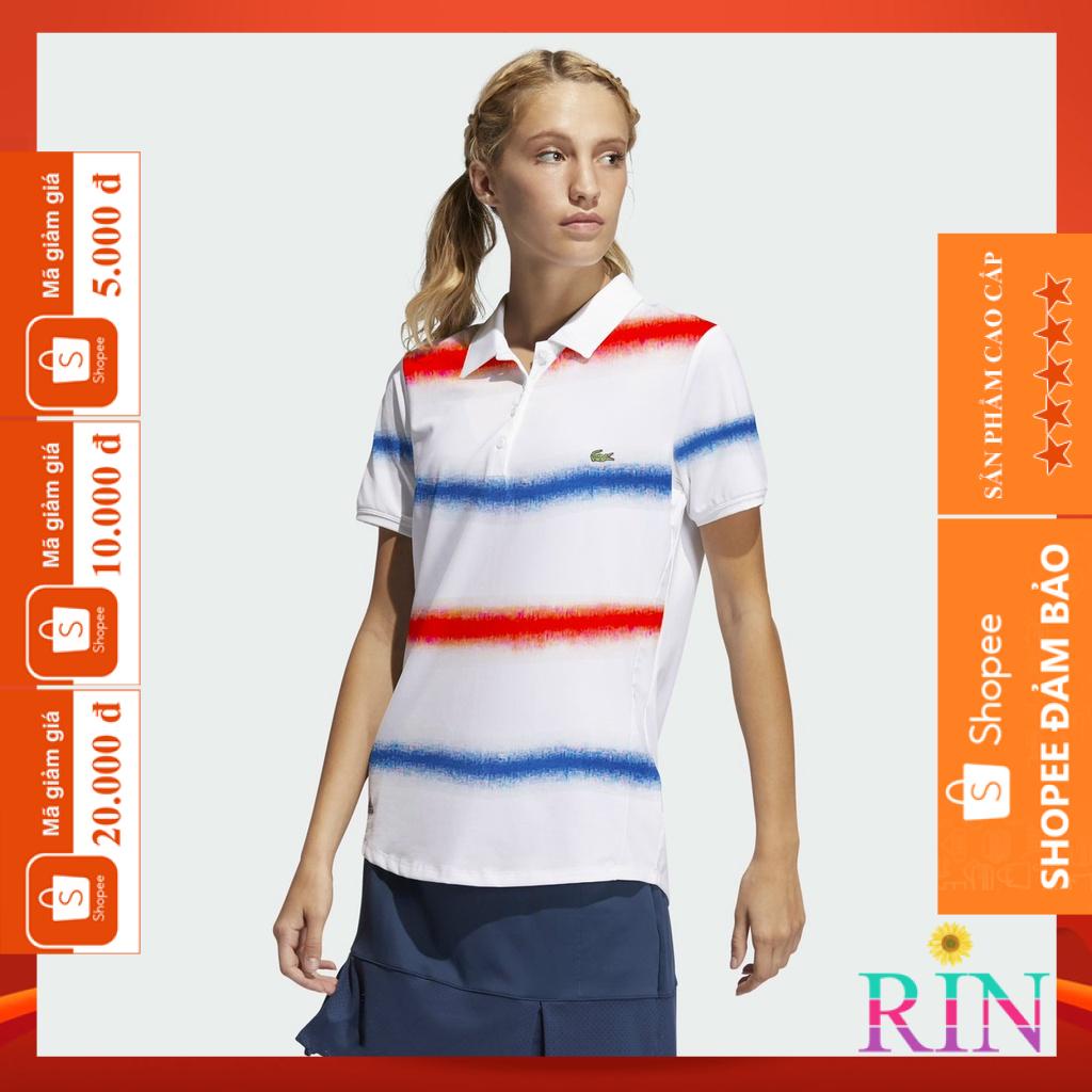 [HÌNH THẬT] ÁO THUN CỔ TRỤ LACOSTE TRẮNG SỌC XANH ĐỎ VNXK   - COTTON CÁ SẤU 100%