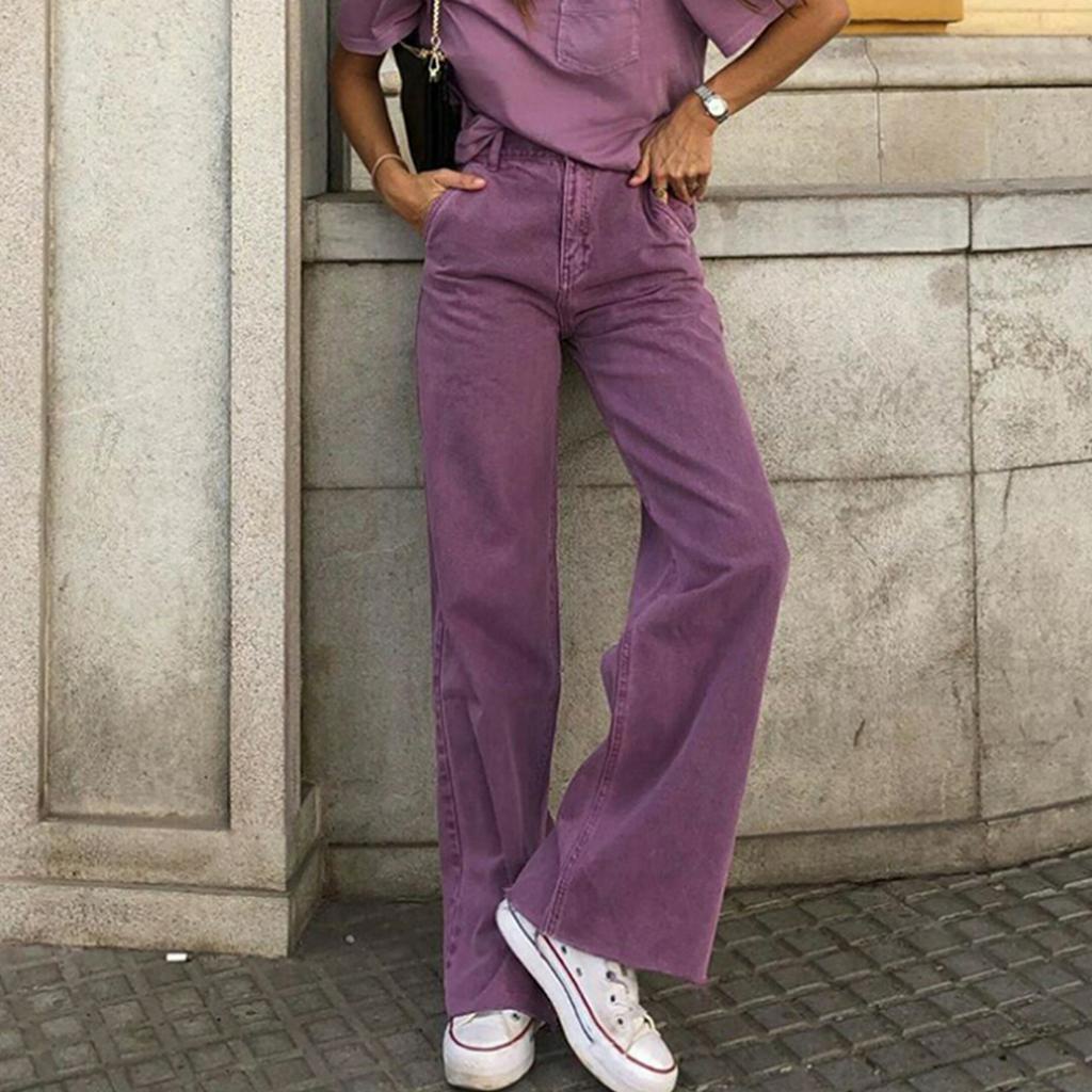 Quần Jeans Dài Ống Rộng Thời Trang Dành Cho Nữ