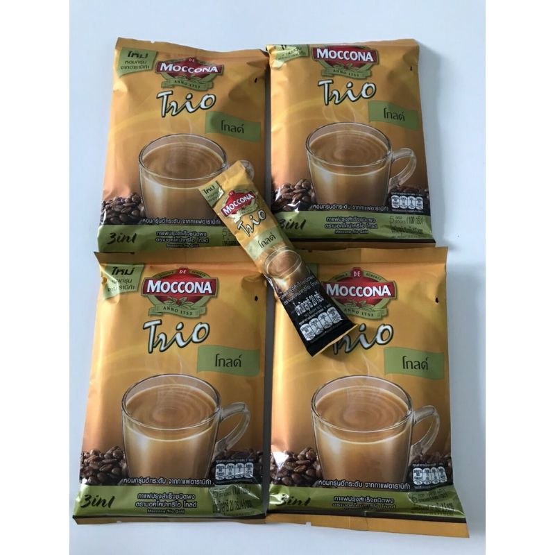 CÀ PHÊ HOÀ TAN MOCCONA TRIO GOLD 100G (5 GÓI)