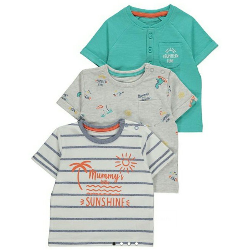 Set 3 áo phông săn sale Geo UK sz 3-6, 6-9