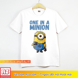 Áo thun in hình minion dễ thương màu trắng - Có size trẻ em M3122