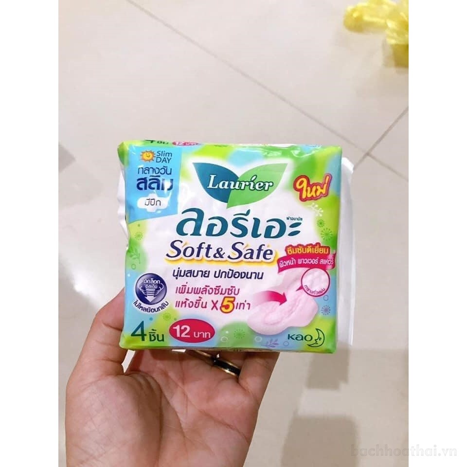 Laurier soft &amp; safe băng vệ sinh siêu thâm hút, chống tràn Thái Lan