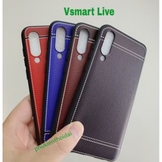 Ốp lưng Vsmart Live dẻo TPU vân da viền chỉ cao cấp chất đẹp ôm khít máy