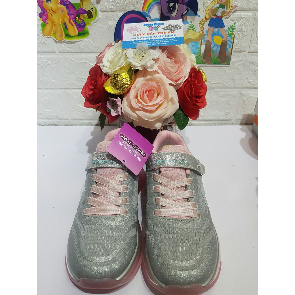 Giày Sketcher Quai dán- Hồng