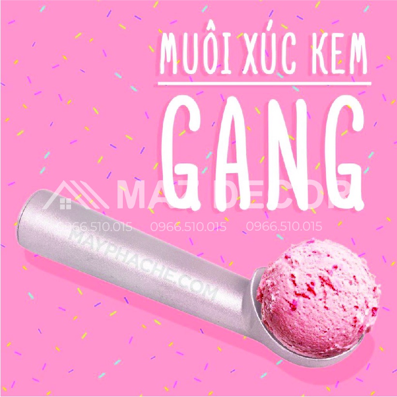 Cây Muôi Thìa Muỗng múc kem gang, Sữa Chua Trân Châu Hạ Long, Khoét Hoa Quả Bằng Gang, Múc thịt viên chống dính