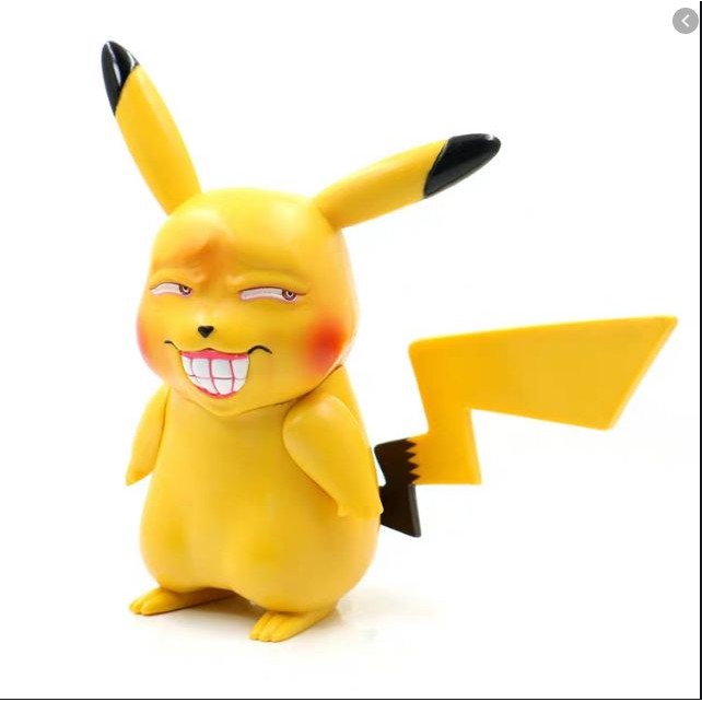 (Hết hàng) Mô hình Pokeqon Pikachiu troll hài hước 15cm