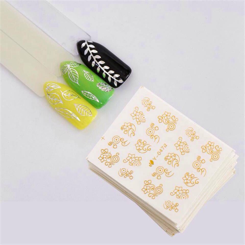 Bộ 10 tấm Sticker 3D dán móng nghệ thuật Nail art (20-24 hình/tấm mẫu ngẫu nhiên)