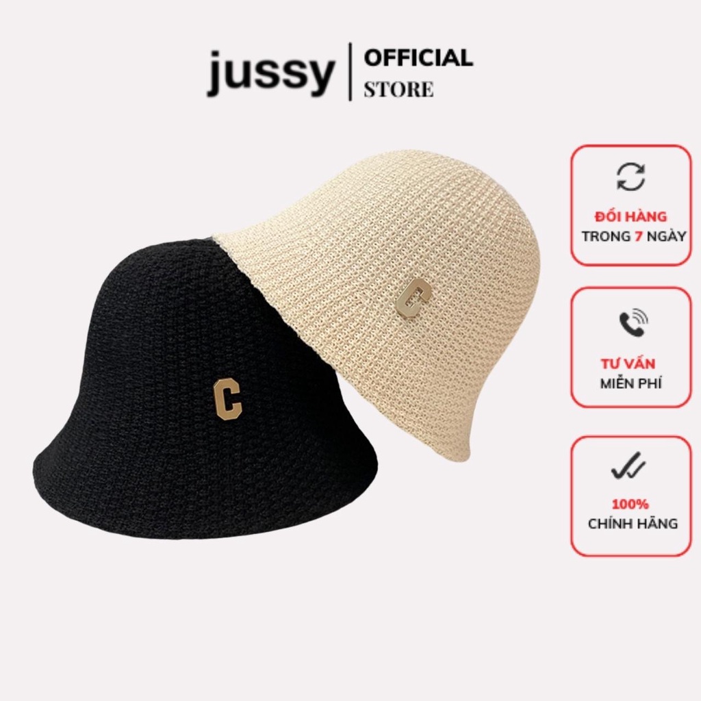 Nón Cói Len Chữ C Mũ Len Rộng Vành Nữ Jussy Fashion Kiểu Mũ Tai Bèo Vành Cụp Phogn Cách Vintage Chất Len Đan Dày
