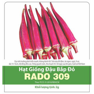 Hạt giống đậu bắp đỏ rado 309 dễ trồng, năng suất cao 2gr