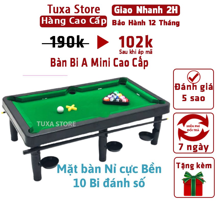 Bàn Bi a Mini cho trẻ em và người lớn Đồ chơi trẻ em 10 Bi đánh số Tuxa