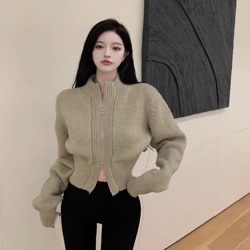 Áo khoác len kéo khoá