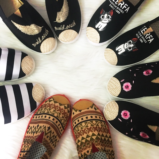 Giày vải/ giày slip on thổ cẩm/sọc/đầu lâu/hoa đào đẹp-siêu dẻo-hoạ tiết thêu 0007