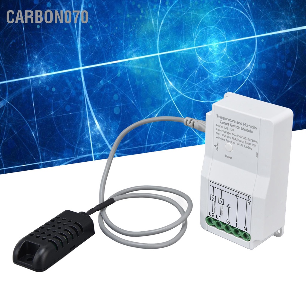 [Hàng Sẵn] Mô Đun Công Tắc Cảm Biến Nhiệt Độ ẩm WIFI thông minh Thời gian ứng dụng Điều khiển từ xa với Đầu dò cho Nhà kính TUYA 90‑250V【Carbon070】