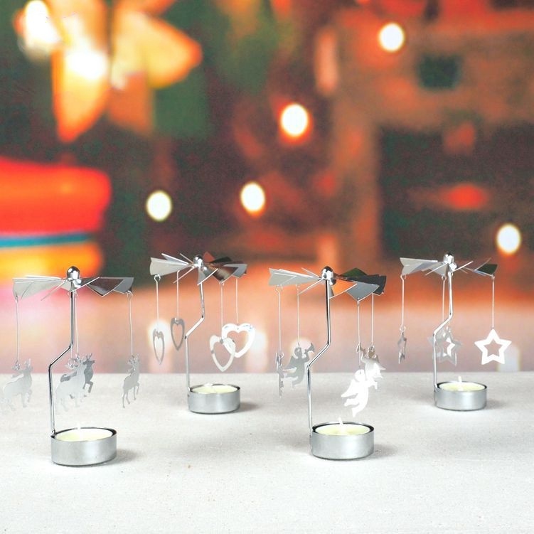 Chân nến xoay tự động lãng mạn trang trí nhà cửa dịp giáng sinh năm mới chất lượng cao
