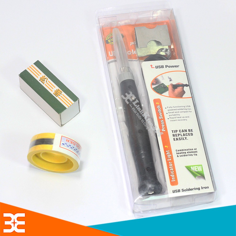 Mỏ Hàn USB 5V-8W Tặng Kèm 1 Thiếc Sunchi và 1 Hộp Nhựa Thông