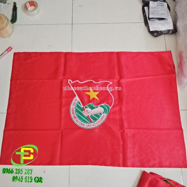 Cờ ĐOÀN THÊU giá rẻ mẫu chuẩn, CỜ ĐỘI THÊU, cờ NƯỚC THÊU