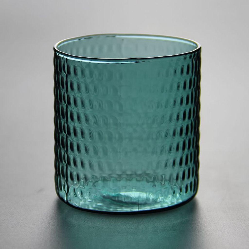 Cốc Thủy Tinh 200ml Họa Tiết Chấm Bi Màu Hổ Phách Sáng Tạo