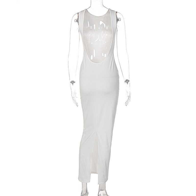 Đầm sát nách màu trơn hở lưng gợi cảm sành điệu dành cho nữ