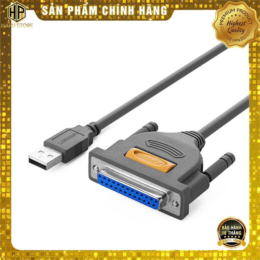 Ugreen 20224 - Cáp máy in USB to DB25 Parallel IEEE 1284 chính hãng - HapuStore