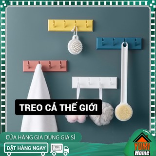 Móc treo dán tường gấp gọn 4 móc chịu lực 1,5kg - treo đồ dùng nhà bếp, phòng tắm, trang trí phòng ngủ