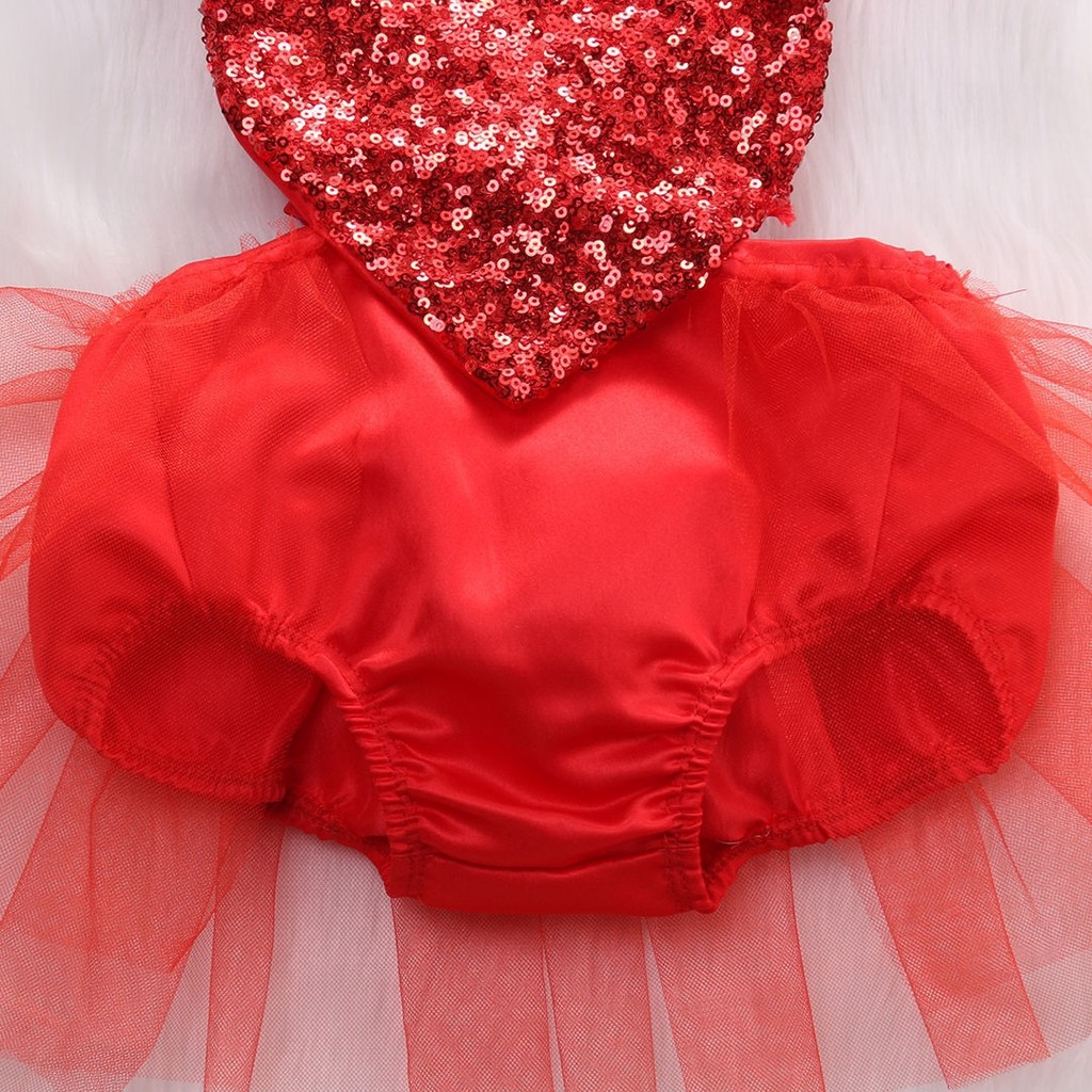 ღ♛ღXMAS Baby Girl Sequins Heart Tulle Romper Jumpsuit Outfits Sunsuit One-pieces